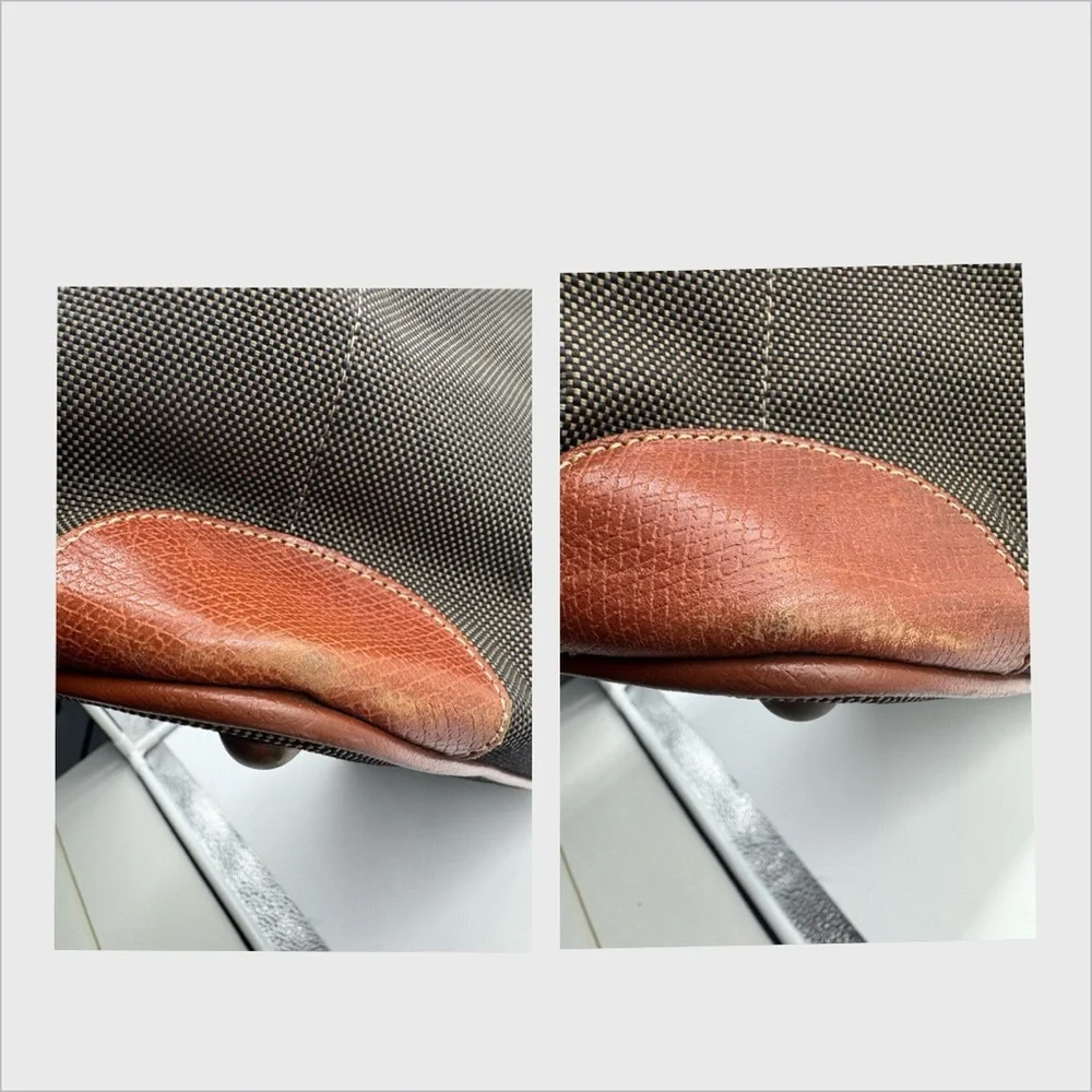 Longchamp Heavy-Weave Canvas & Leather Travel Bag – Weekender Carry-On